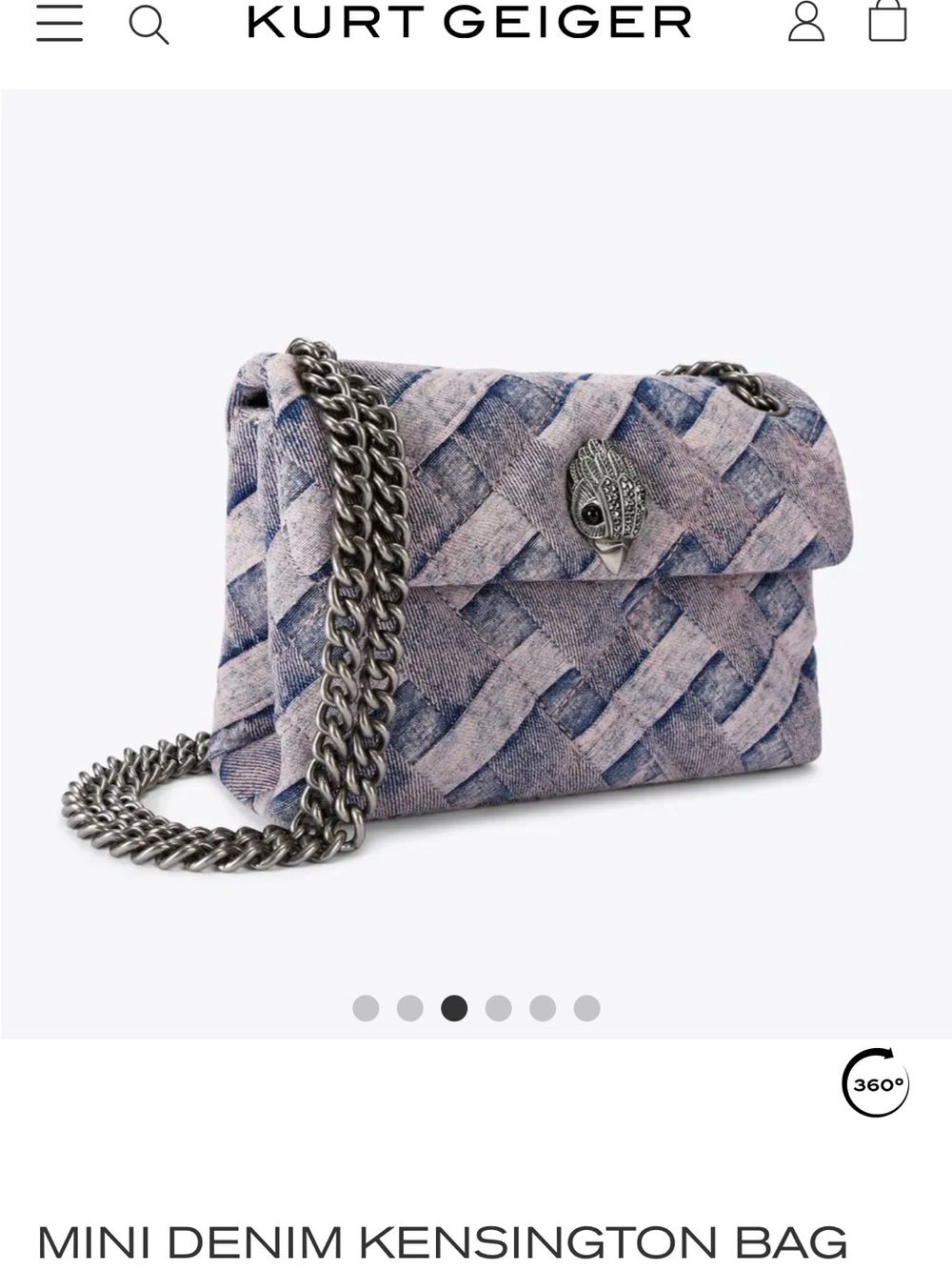 Kurt Geiger Mini Denim Kensington Bag in Pink